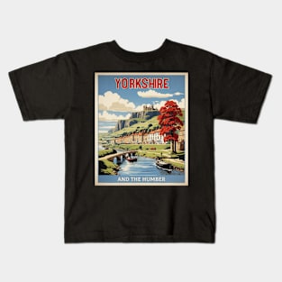 Yorkshire England Vintage Travel Tourism Poster Kids T-Shirt